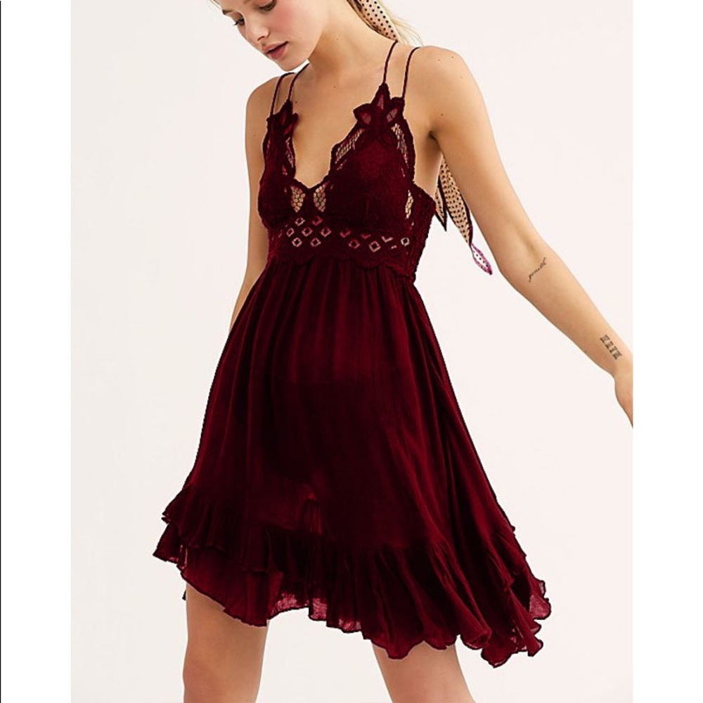 Free People Adella Slip Wine